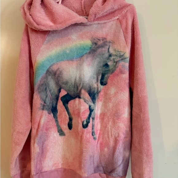 Beautees Other - Girls Pink Unicorn Hoodie